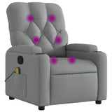 vidaXL Massagestoel met lichtgrijze stof