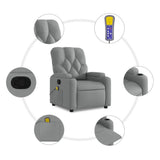 vidaXL Massagestoel met lichtgrijze stof