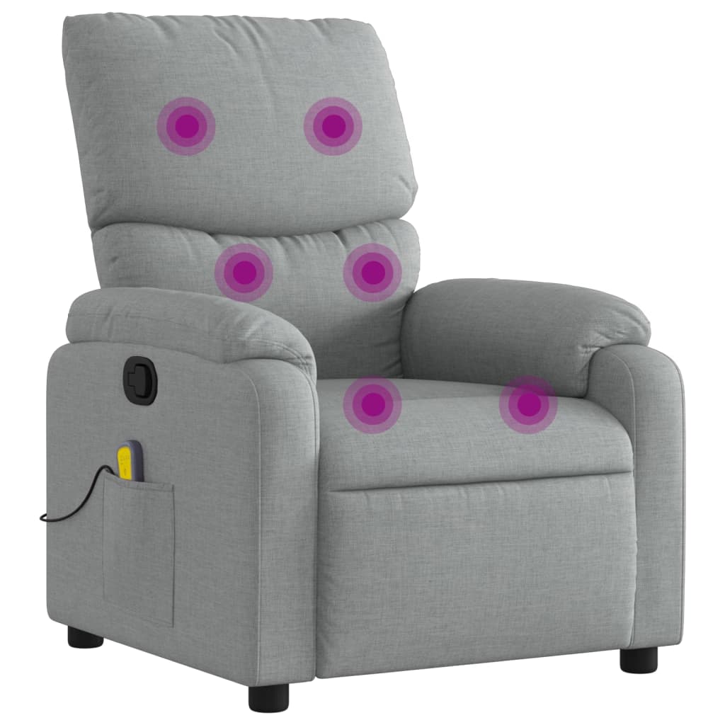 vidaXL Massagestoel met lichtgrijze stof