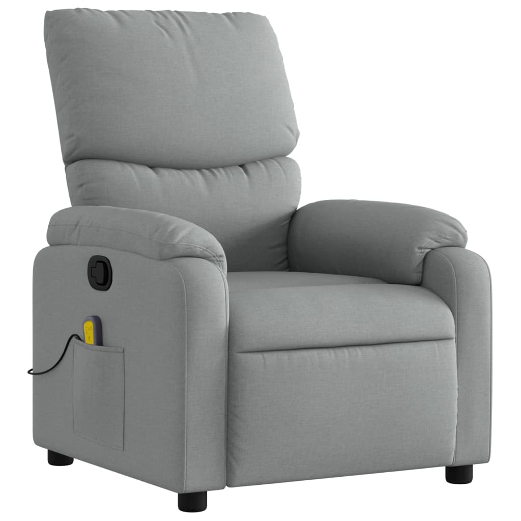 vidaXL Massagestoel met lichtgrijze stof