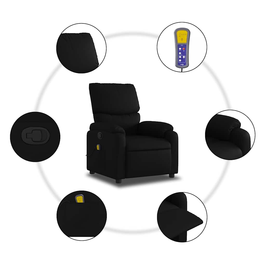vidaXL Massage Chair Black Artificial Leather