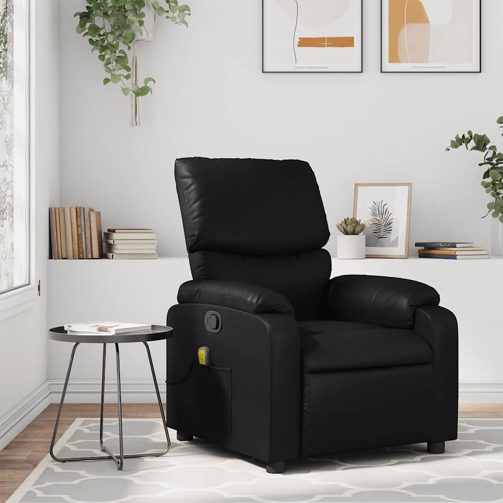 vidaXL Massage Chair Black Artificial Leather