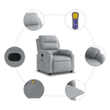 vidaXL Massagestoel met lichtgrijze stof