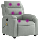 vidaXL Massagestoel lichtgrijs fluweel