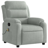 vidaXL Massagestoel lichtgrijs fluweel
