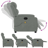 vidaXL Massagestoel lichtgrijs fluweel