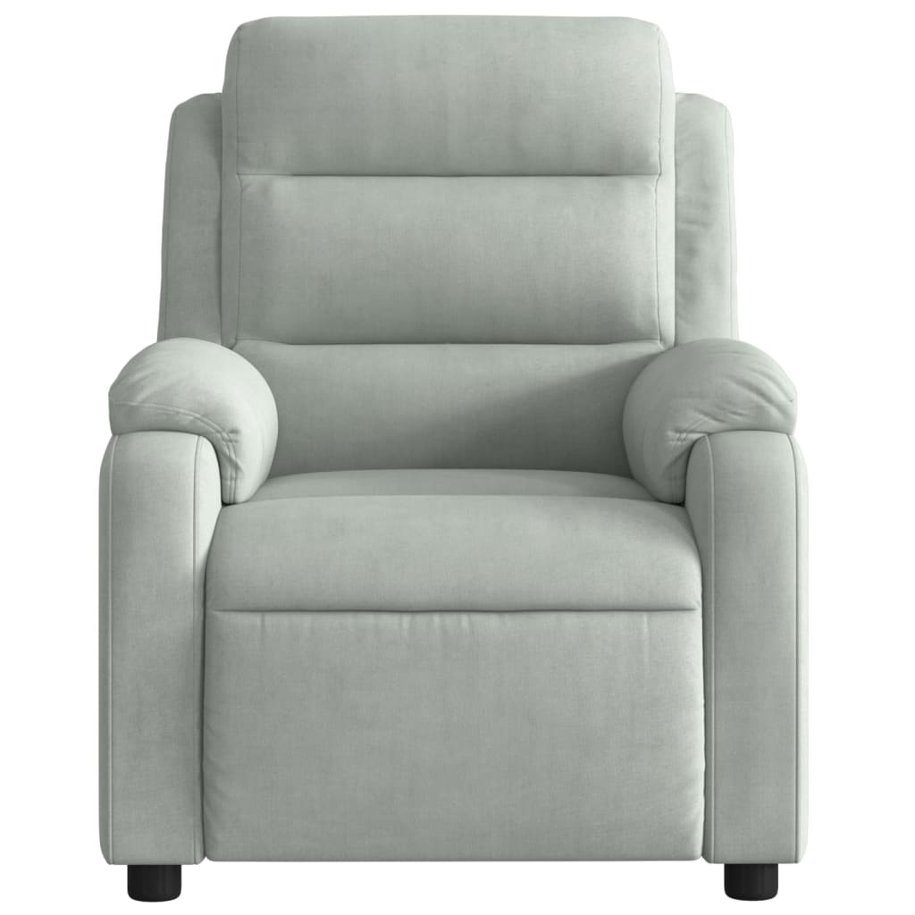 vidaXL Massagestoel lichtgrijs fluweel