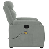 vidaXL Massagestoel lichtgrijs fluweel