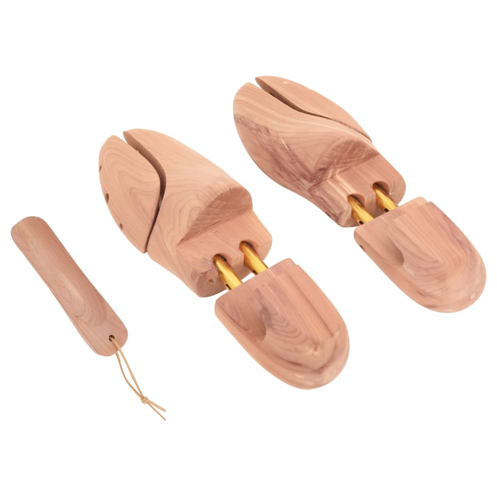 vidaXL Schoenspanner met schoenlepel EU 42-43 massief cederhout