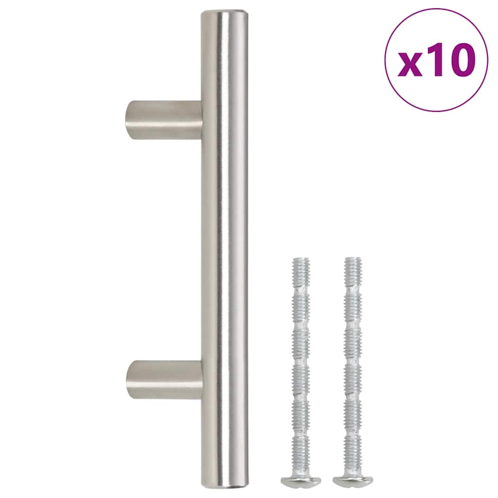 vidaXL Handles 10 pcs 64 mm stainless steel silver-coloured