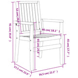 vidaXL Stackable Garden Chairs 4 pcs 56.5x57.5x91 cm Solid Teak Wood