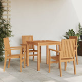 vidaXL Stackable Garden Chairs 4 pcs 56.5x57.5x91 cm Solid Teak Wood