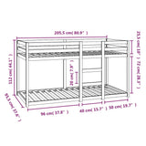vidaXL Bunk Bed Frame without Mattress Solid Pine Wood 90x200 cm