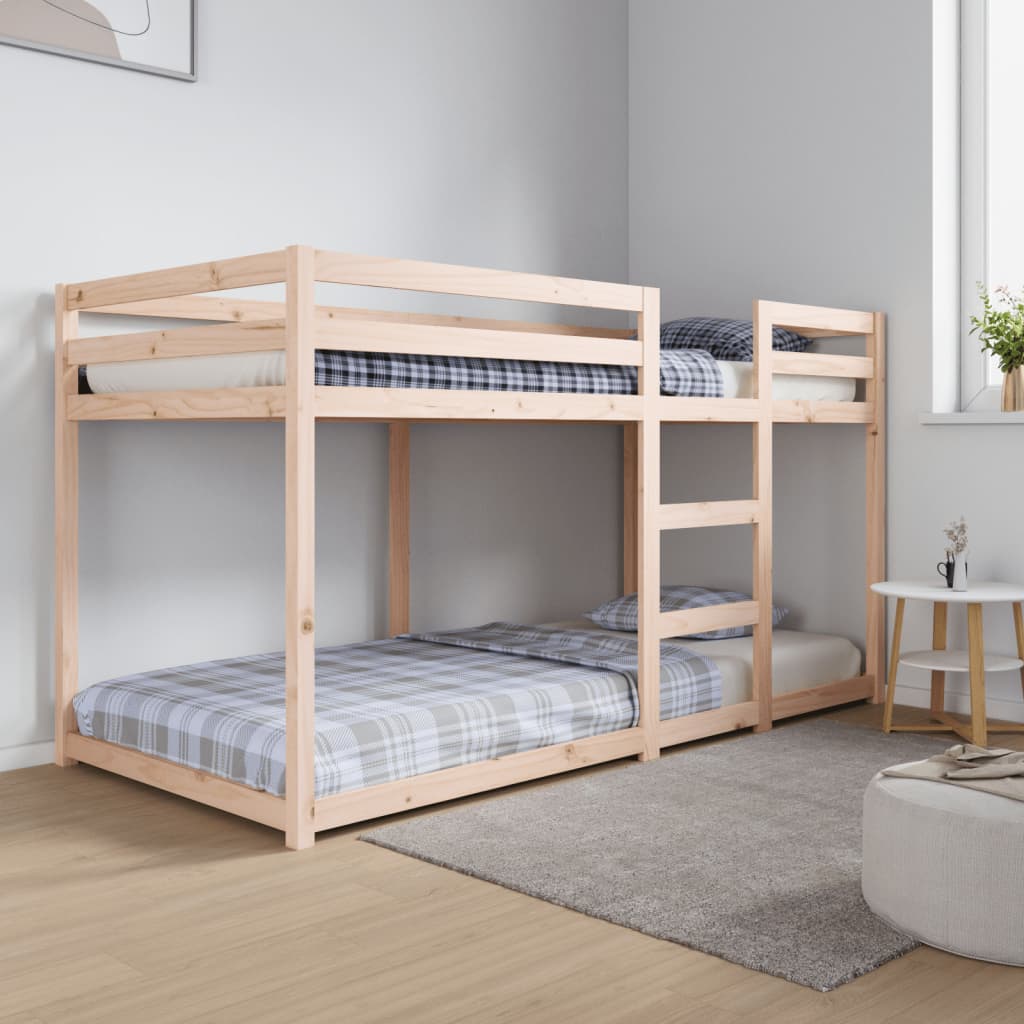 vidaXL Bunk Bed Frame without Mattress Solid Pine Wood 90x200 cm