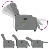 vidaXL Massage Chair Light Grey Fabric