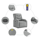 vidaXL Massage Chair Light Grey Fabric