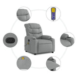 vidaXL Massagestoel met lichtgrijze stof