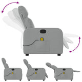 vidaXL Massagestoel Lichtgrijze Stof