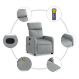 vidaXL Massagestoel Lichtgrijze Stof