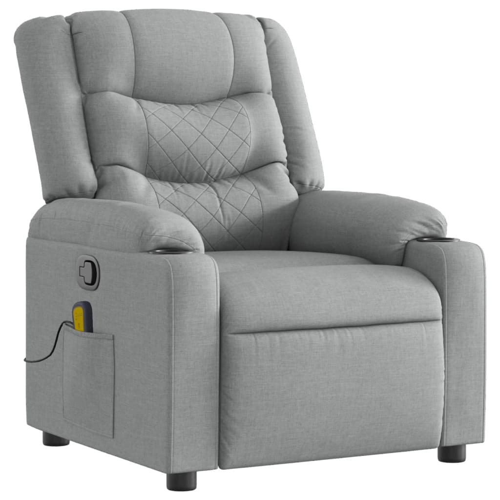 vidaXL Massagestoel Lichtgrijze Stof