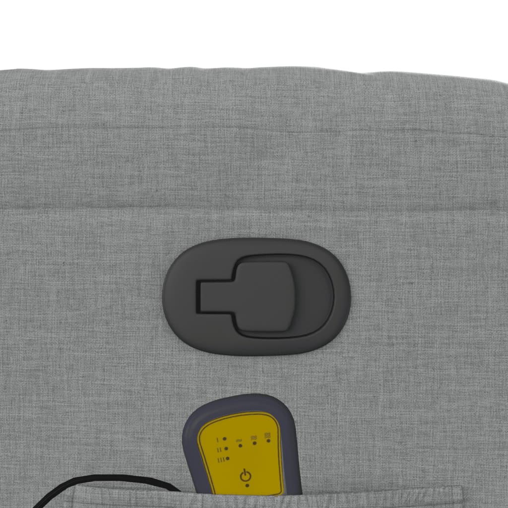 vidaXL Massagestoel Lichtgrijze Stof