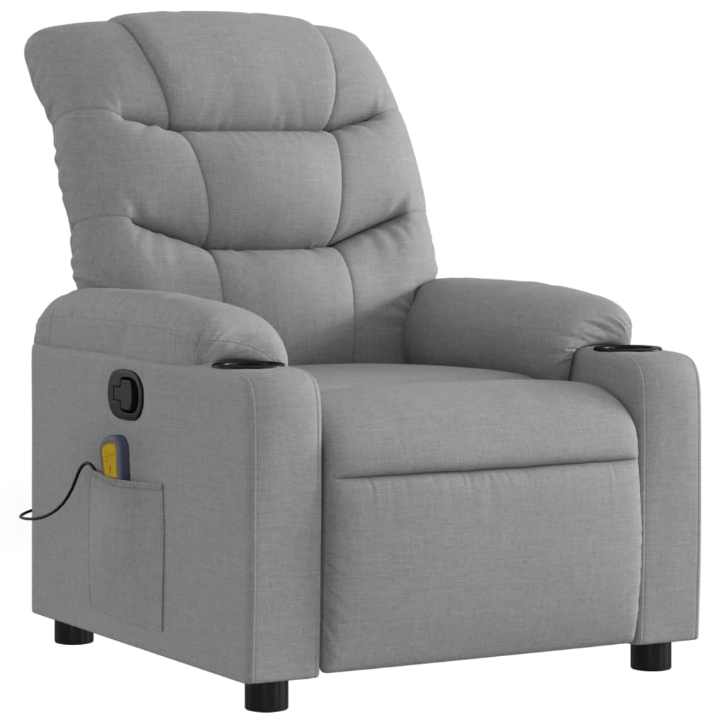 vidaXL Massagestoel met lichtgrijze stof