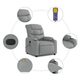 vidaXL Massagestoel met lichtgrijze stof