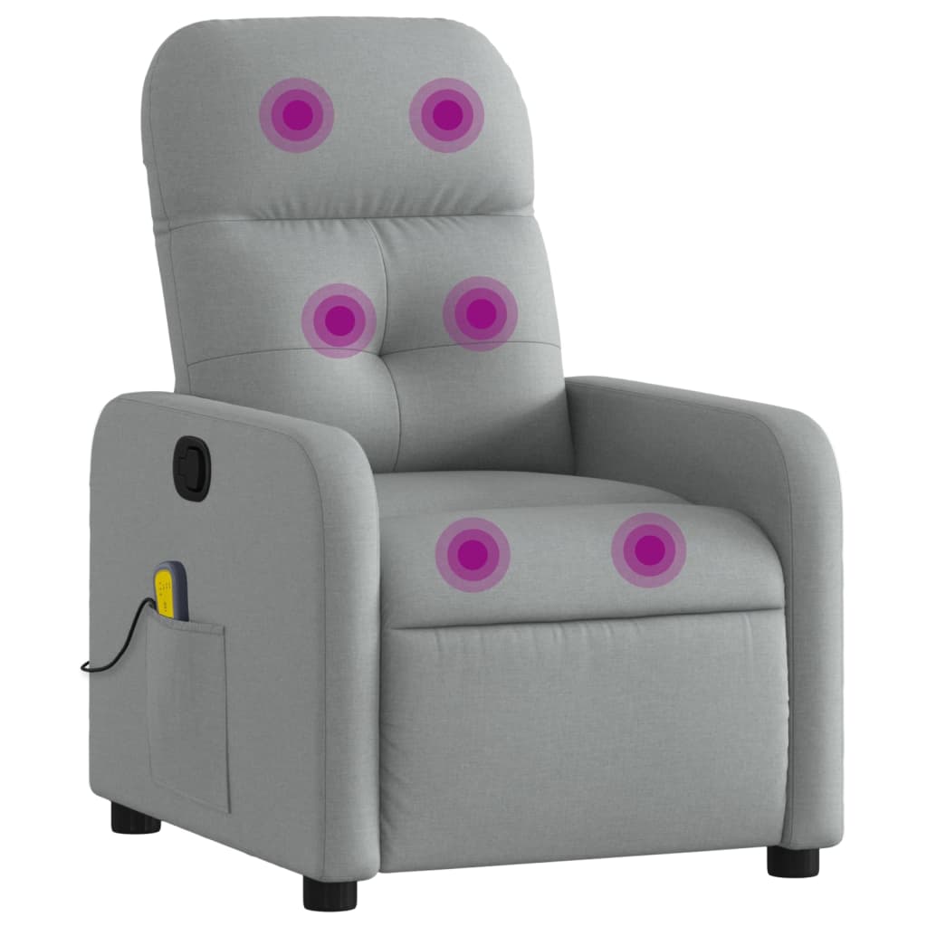 vidaXL Massagestoel met lichtgrijze stof
