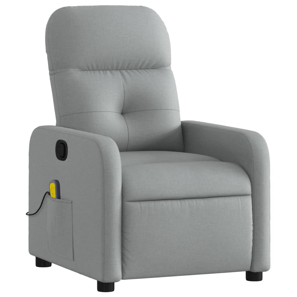 vidaXL Massagestoel met lichtgrijze stof