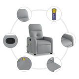 vidaXL Massagestoel met lichtgrijze stof