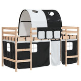 vidaXL Kids' Loft Bed with Tunnel 80x200 cm Pine Wood White and Black