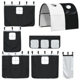 vidaXL Kids' Loft Bed with Tunnel 80x200 cm Pine Wood White and Black
