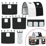 vidaXL Kids' Loft Bed with Tunnel 80x200 cm Pine Wood White and Black