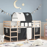 vidaXL Kids' Loft Bed with Tunnel 80x200 cm Pine Wood White and Black