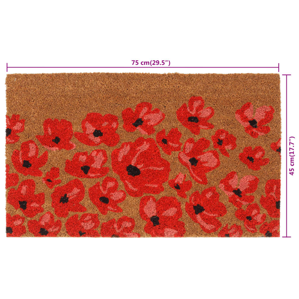 vidaXL Deurmat 40x60 cm getufte kokosvezel naturel