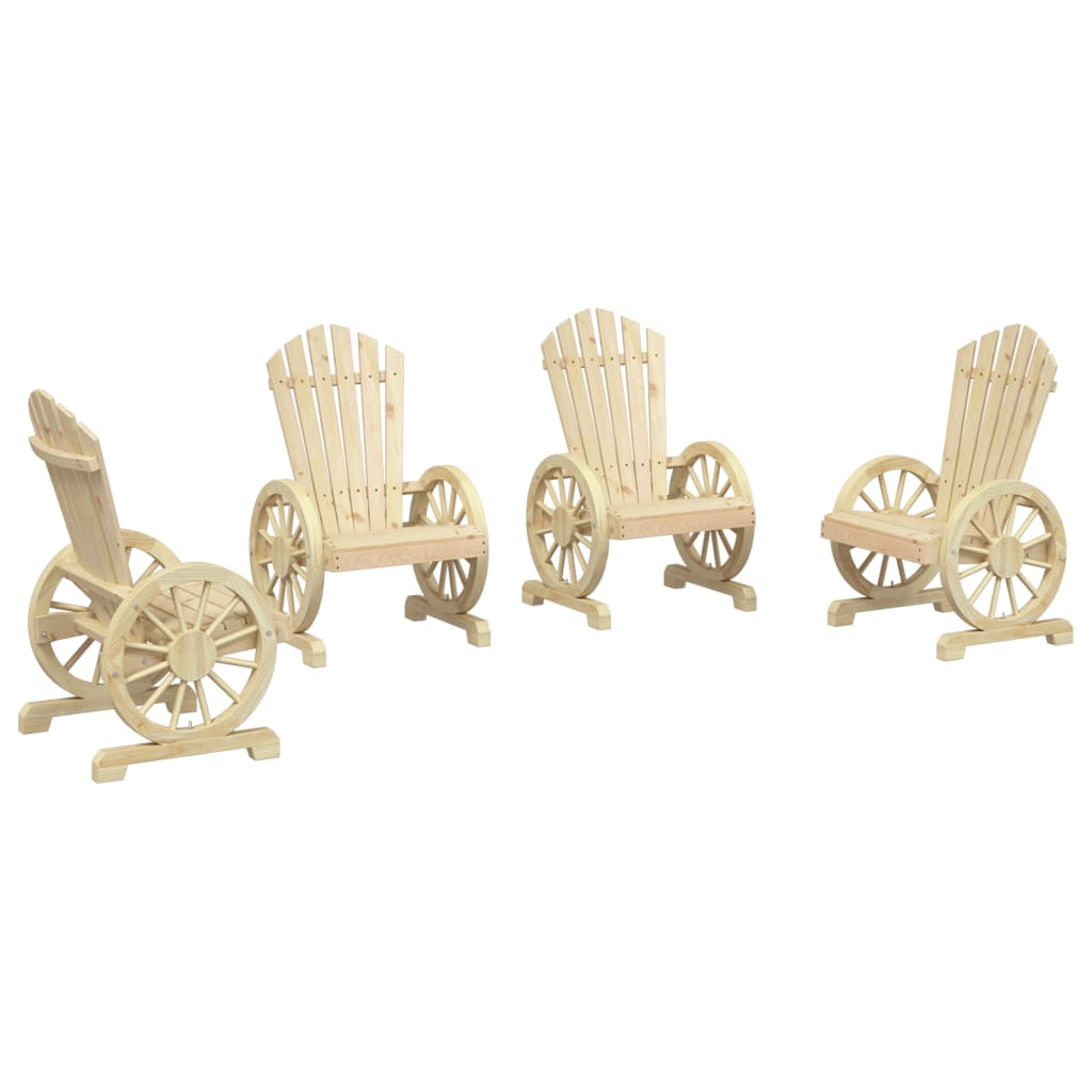 vidaXL Garden Chairs 4 pcs Adirondack Solid Spruce Wood