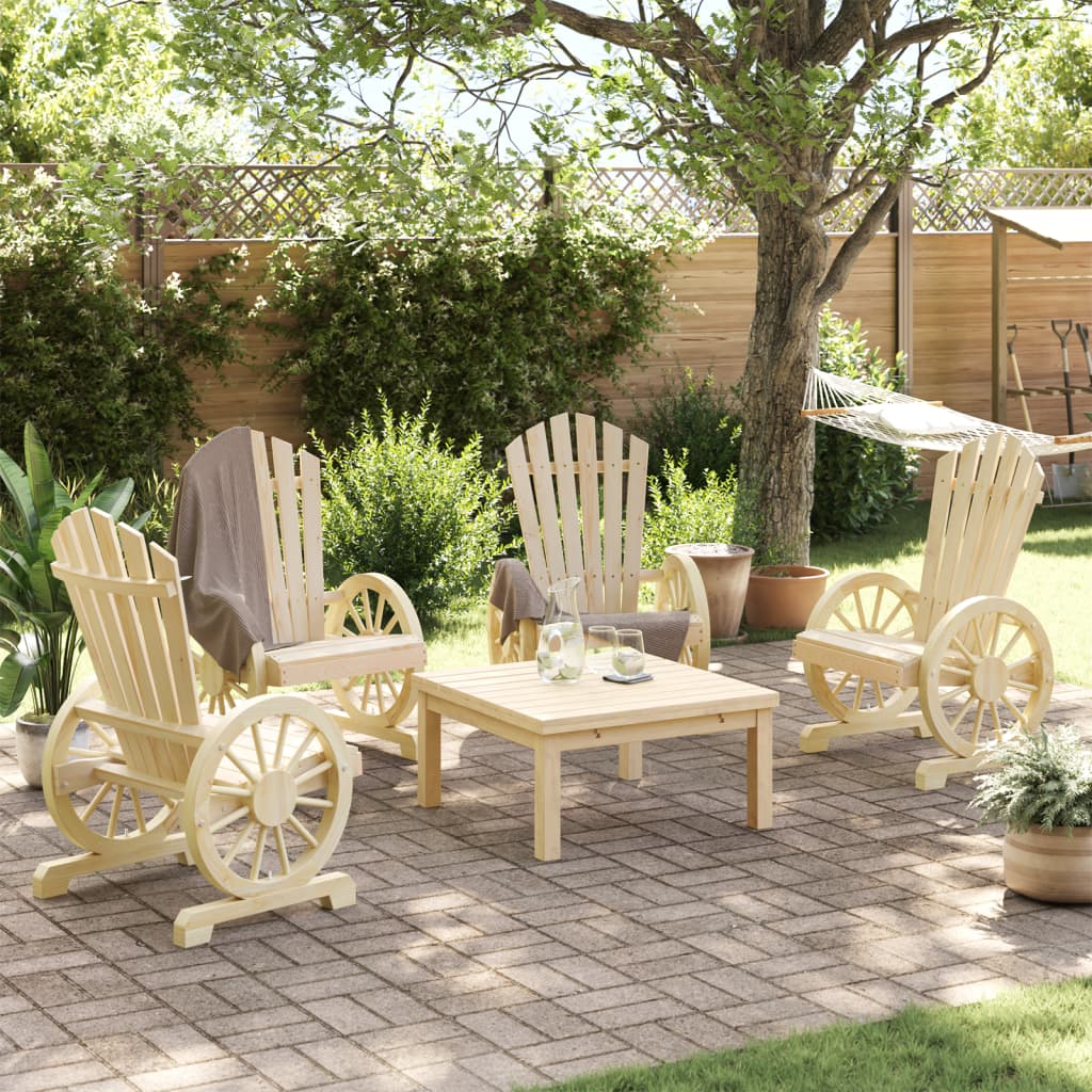 vidaXL Garden Chairs 4 pcs Adirondack Solid Spruce Wood
