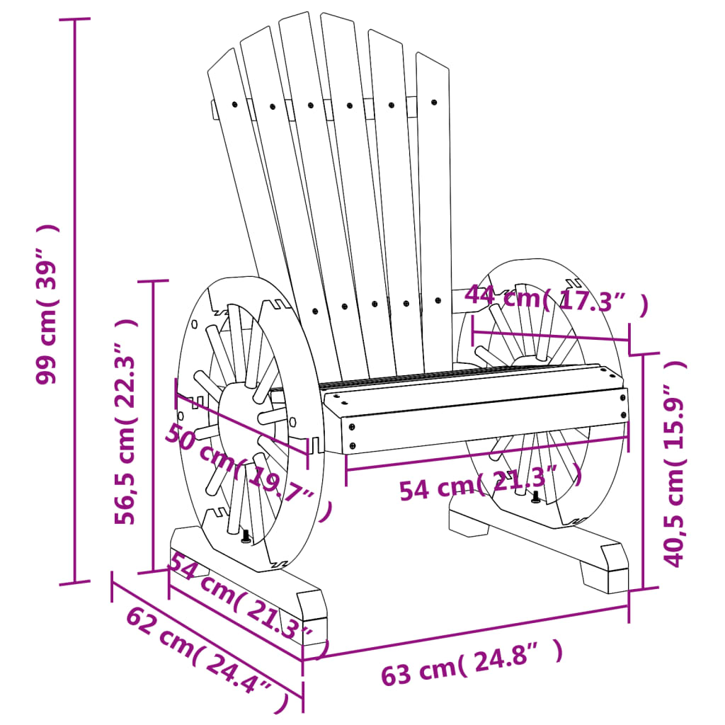 vidaXL Garden Chairs 4 pcs Adirondack Solid Spruce Wood