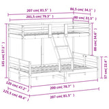 vidaXL Stapelbed massief grenenhout 80x200/120x200 cm