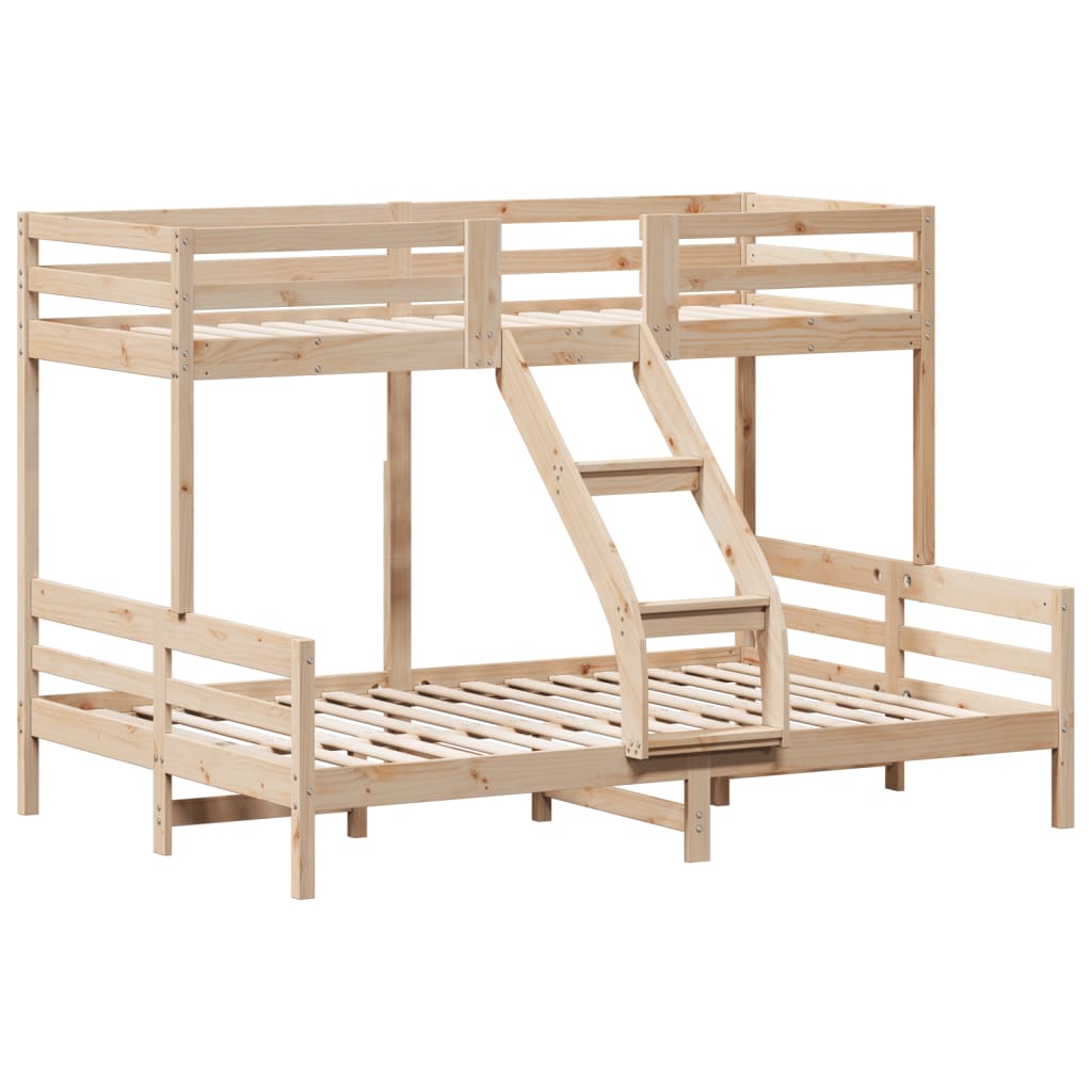 vidaXL Stapelbed massief grenenhout 80x200/140x200 cm
