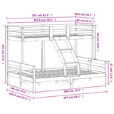 vidaXL Stapelbed massief grenenhout 80x200/140x200 cm