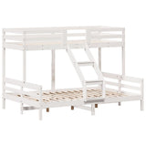 vidaXL Stapelbed massief grenenhout wit 90x200/140x200 cm