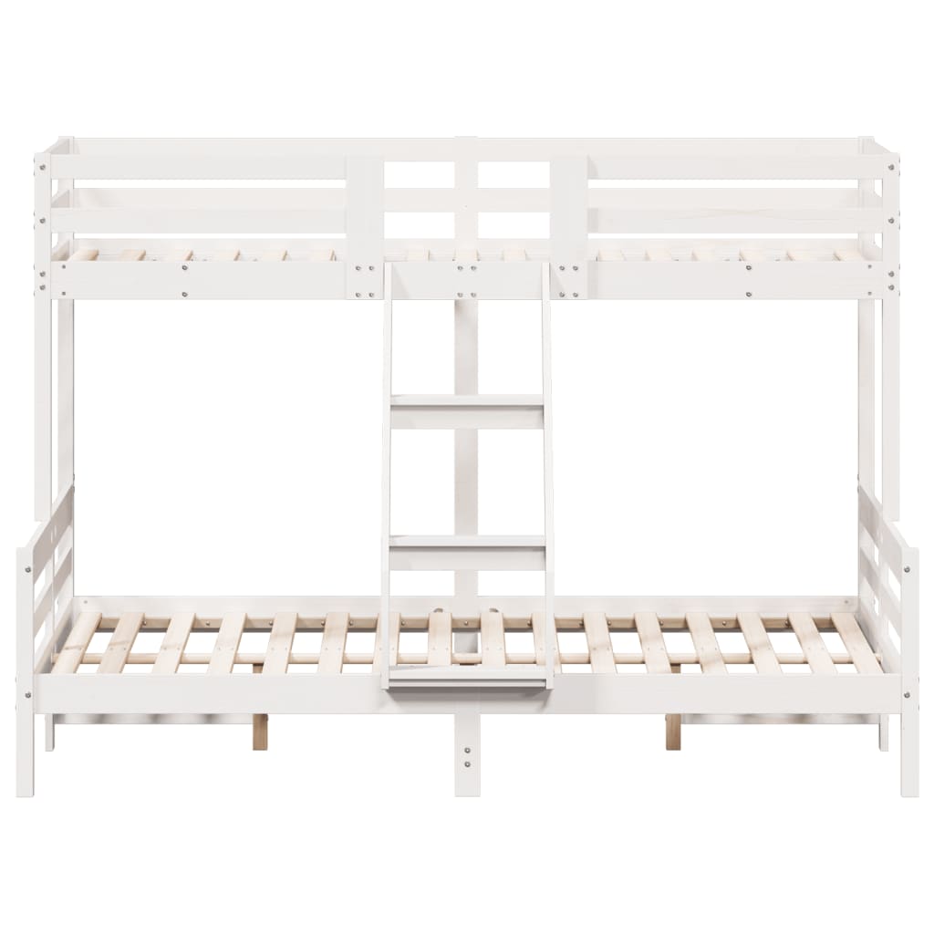 vidaXL Stapelbed massief grenenhout wit 90x200/140x200 cm