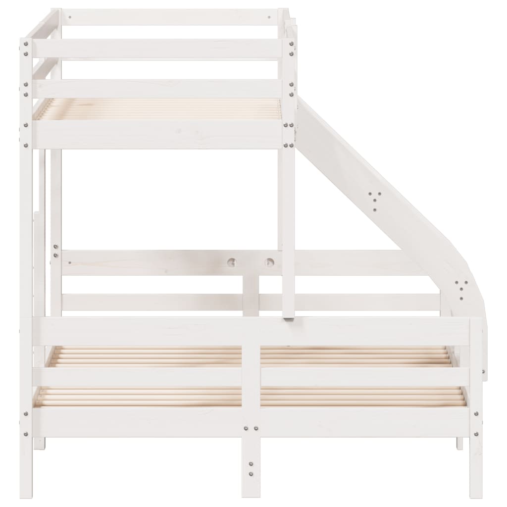 vidaXL Stapelbed massief grenenhout wit 90x200/140x200 cm