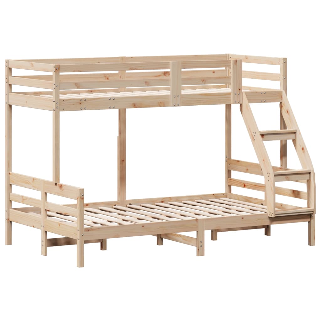 vidaXL Solid Pine Wood Bunk Bed 80x200/120x200 cm