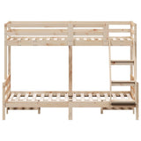 vidaXL Solid Pine Wood Bunk Bed 80x200/120x200 cm