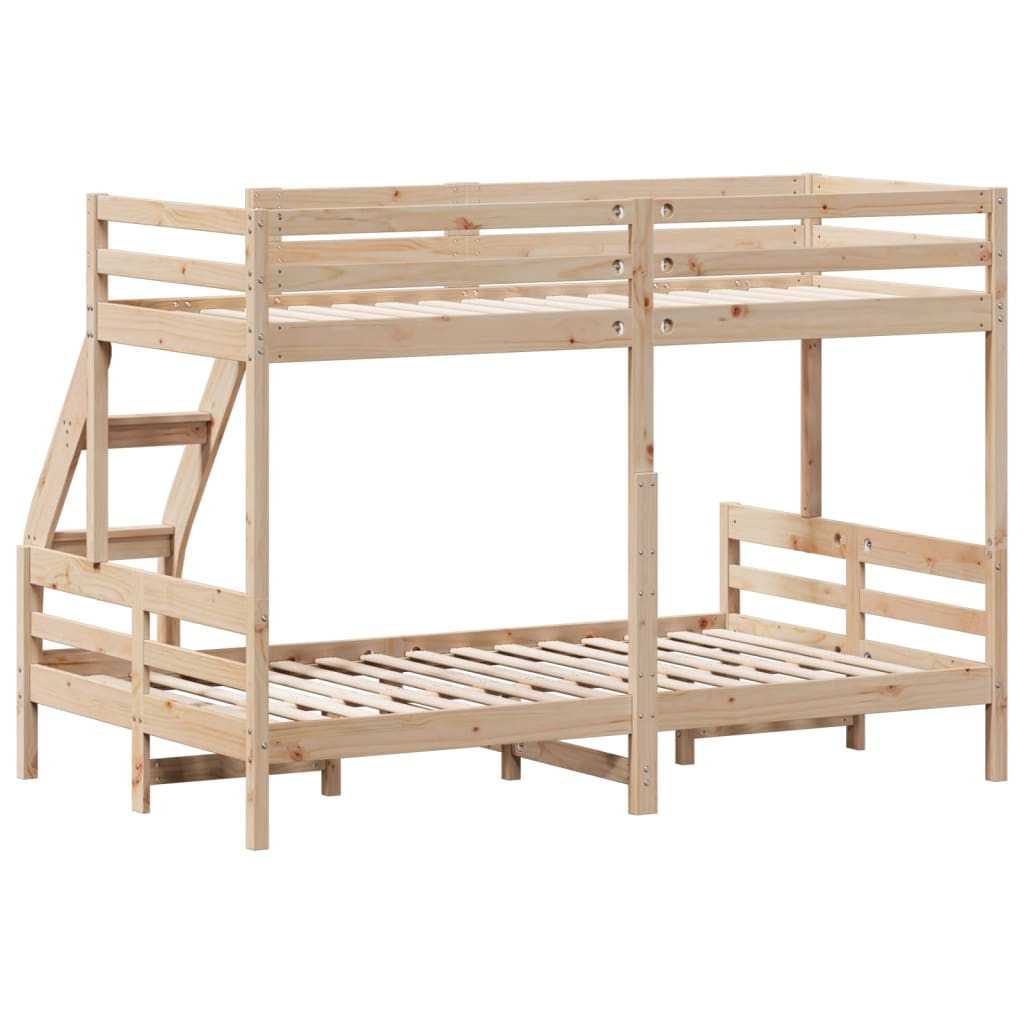 vidaXL Solid Pine Wood Bunk Bed 80x200/120x200 cm