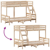vidaXL Solid Pine Wood Bunk Bed 80x200/120x200 cm