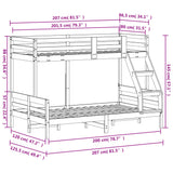 vidaXL Solid Pine Wood Bunk Bed 80x200/120x200 cm