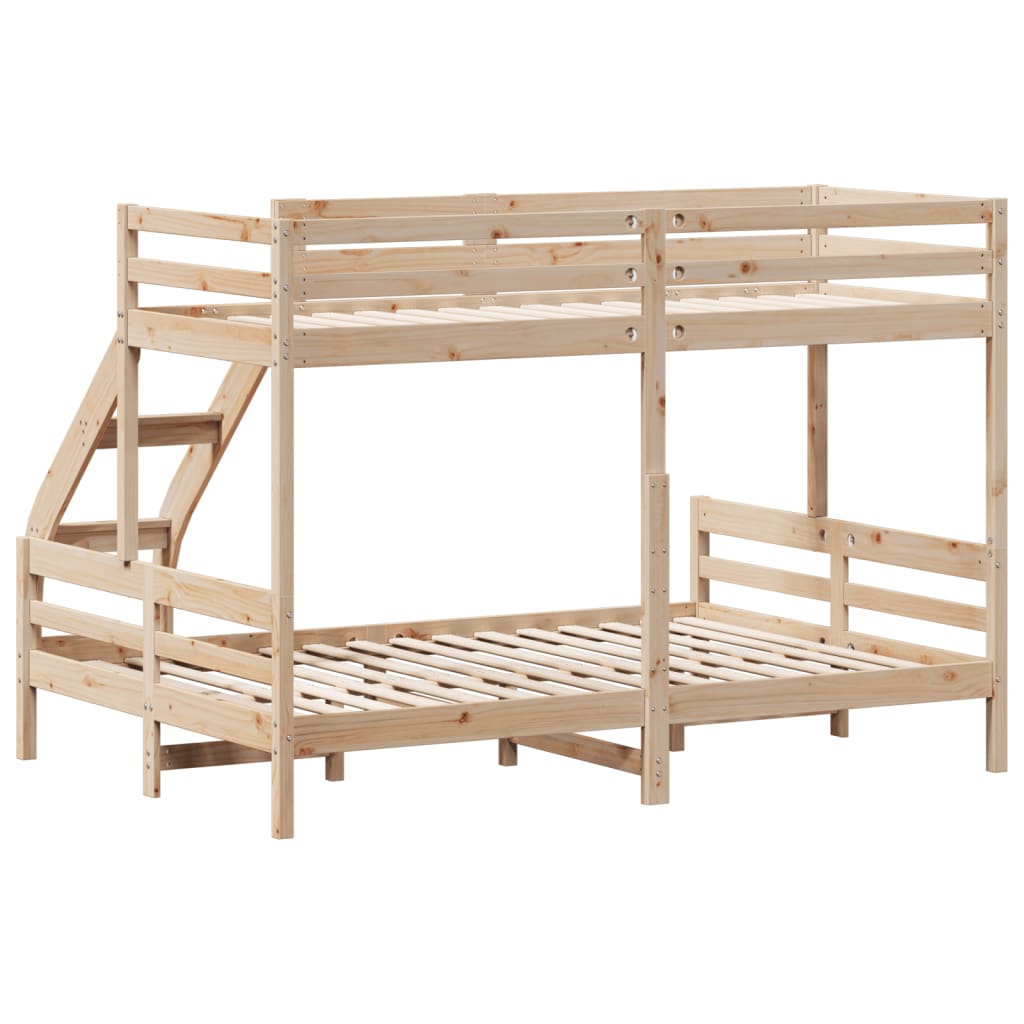 vidaXL Solid Pine Wood Bunk Bed 80x200/140x200 cm